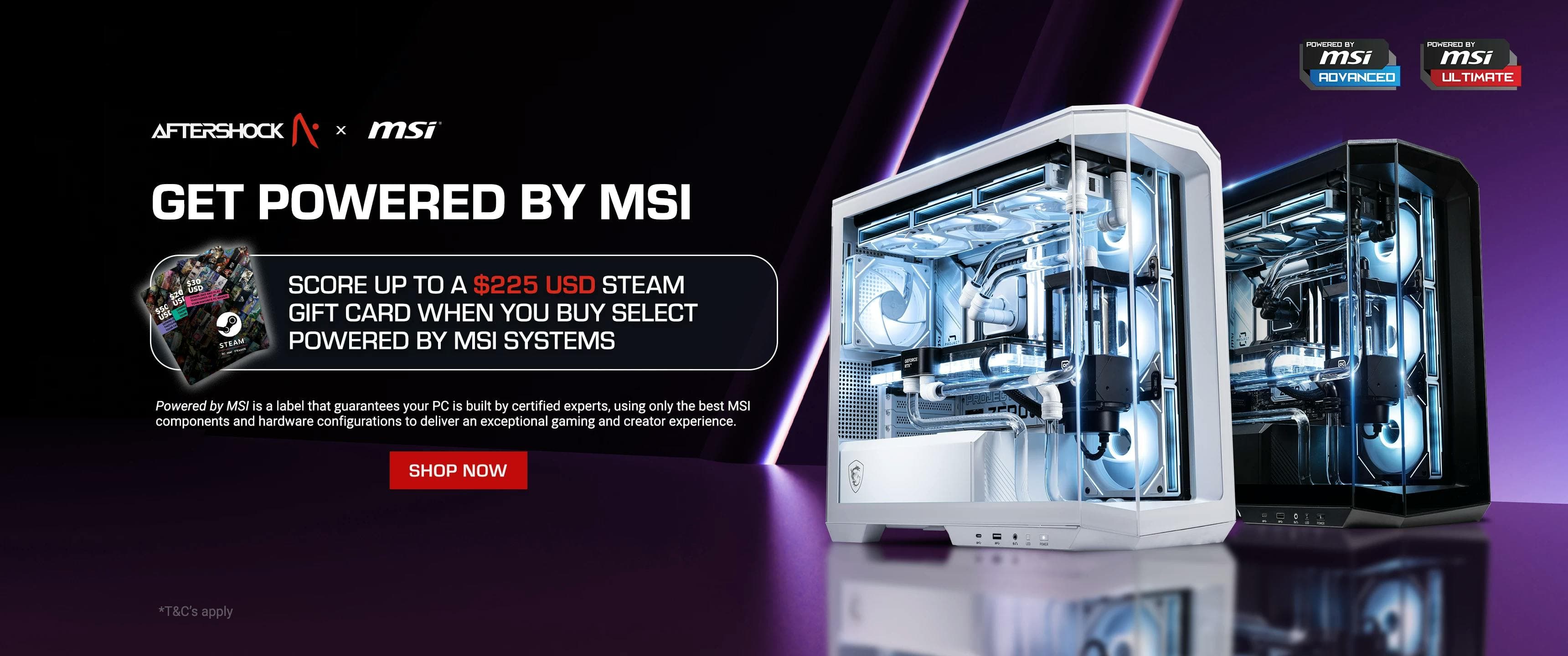 Powered by MSI: Score up to $225 Steam Gift Card